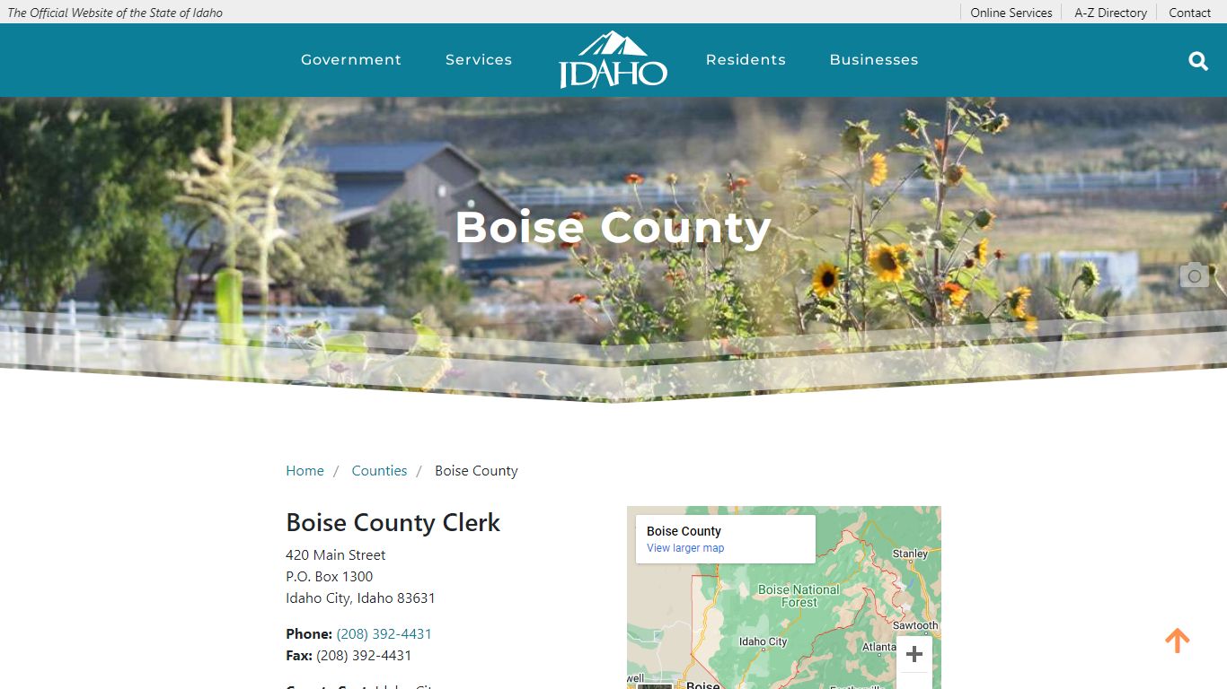 Boise County | The Official Website of the State of Idaho
